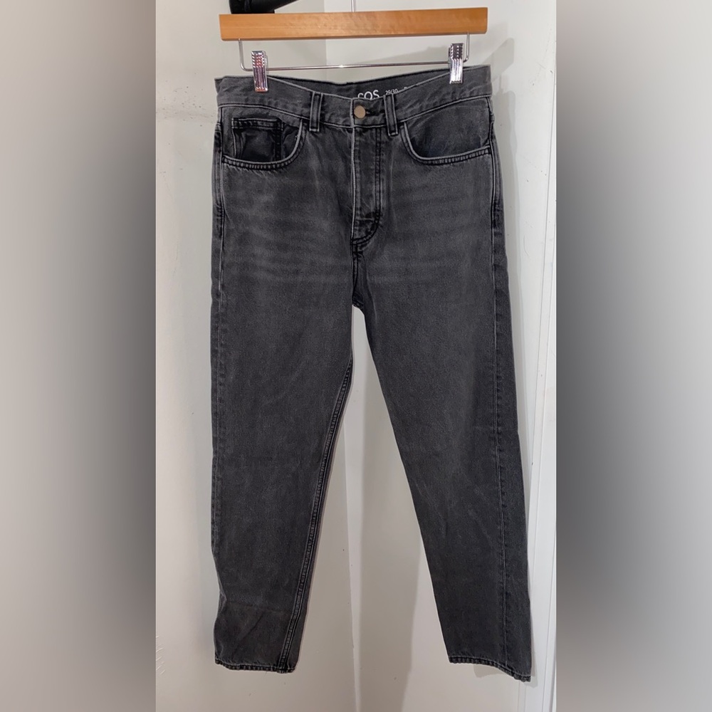 COS Jeans Mens 29 x 28.5 Gray Slim Fit Tapered Mid Rise Button Fly Denim